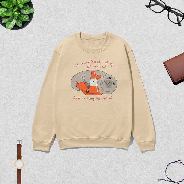Neil Seal Best Life Sweatshirt Neil The Seal Shirt Seal Viral Animal Lover Crewneck