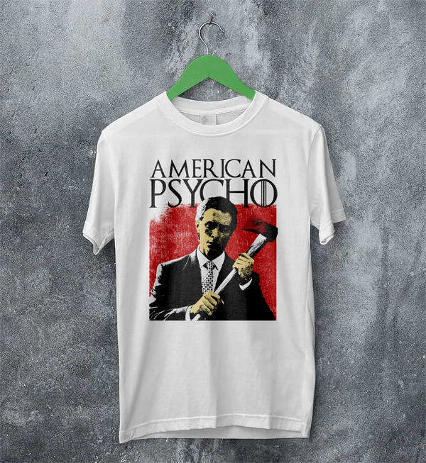 American Psycho T-Shirt Patrick Bateman Holding Axe Shirt Psycho Movie Tee