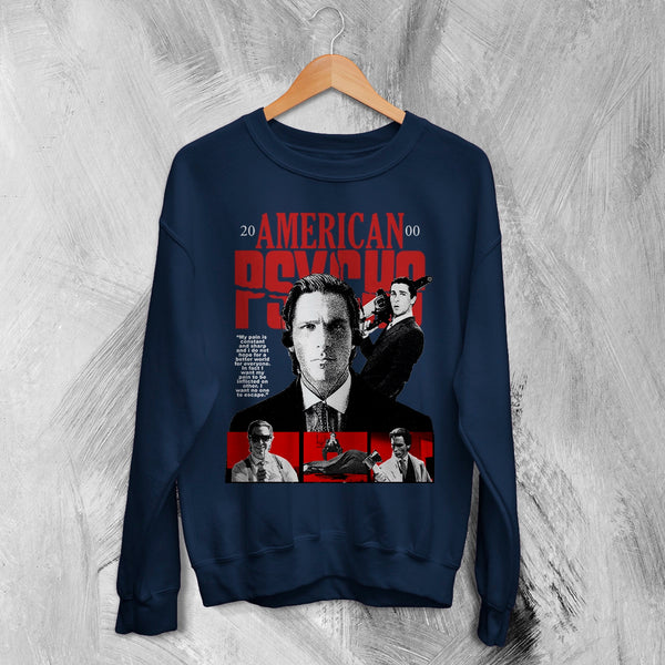 American Psycho 2000s Sweatshirt Vintage Patrick Bateman Shirt Psycho Movie Crewneck