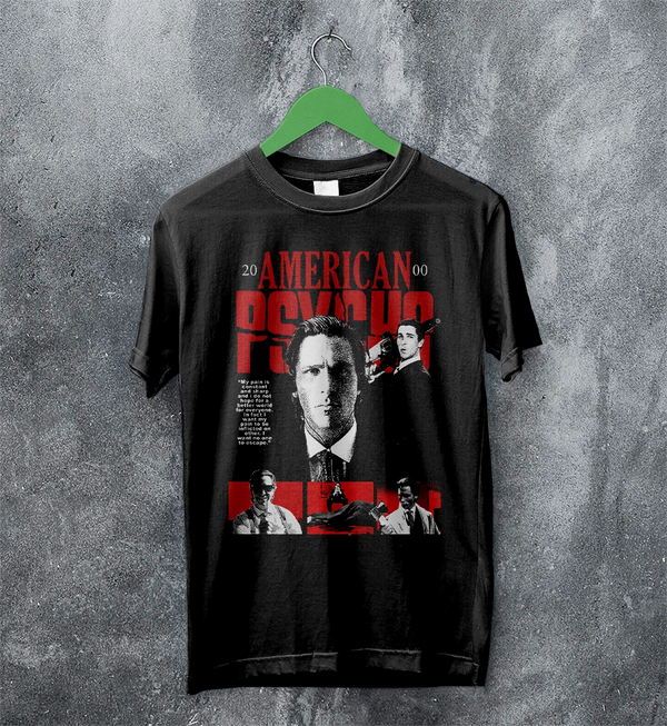 American Psycho 2000s T-Shirt Vintage Patrick Bateman Shirt Psycho Movie Tee