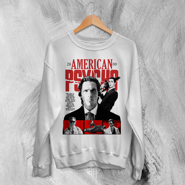 American Psycho 2000s Sweatshirt Vintage Patrick Bateman Shirt Psycho Movie Crewneck