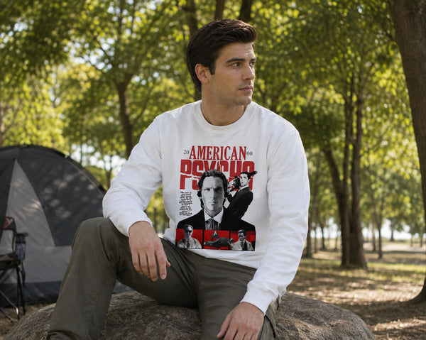 American Psycho 2000s Sweatshirt Vintage Patrick Bateman Shirt Psycho Movie Crewneck