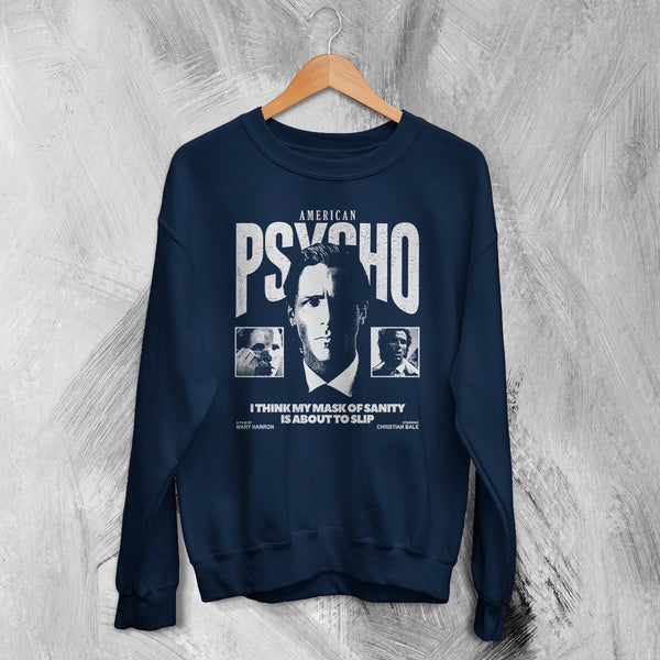 American Psycho Sanity Sweatshirt Movie Patrick Bateman Shirt Mask of Sanity Crewneck
