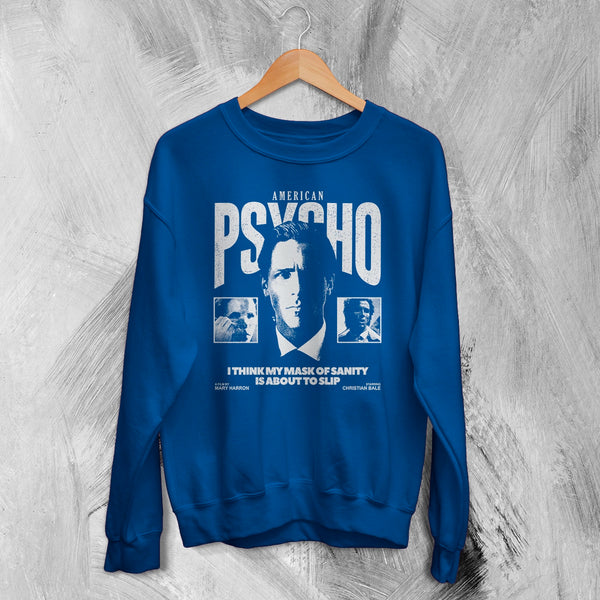 American Psycho Sanity Sweatshirt Movie Patrick Bateman Shirt Mask of Sanity Crewneck