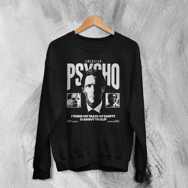 American Psycho Sanity Sweatshirt Movie Patrick Bateman Shirt Mask of Sanity Crewneck