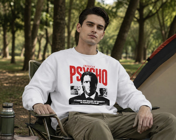 American Psycho Sanity Sweatshirt Movie Patrick Bateman Shirt Mask of Sanity Crewneck