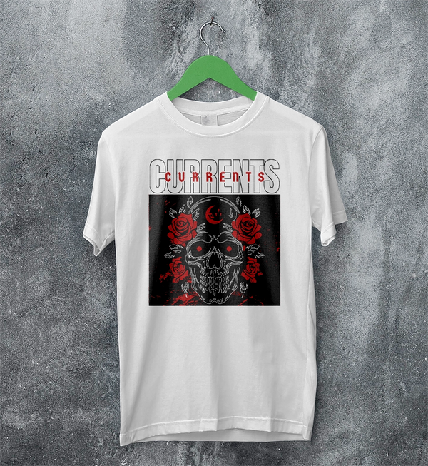 Currents T-Shirt Metalcore Currents Band Shirt Punk Skull Rose Tee