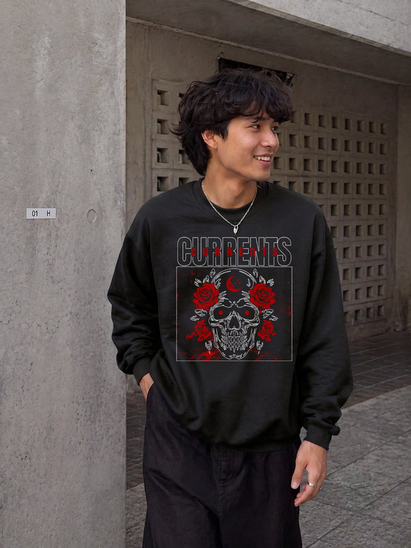 Currents Sweatshirt Metalcore Currents Band Shirt Punk Skull Rose Crewneck