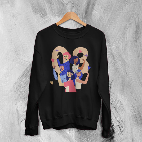 Women's Day Sweatshirt 08 Y2K Shirt Sporty Y2K Number Crewneck Women Gift