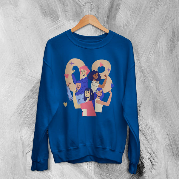 Women's Day Sweatshirt 08 Y2K Shirt Sporty Y2K Number Crewneck Women Gift