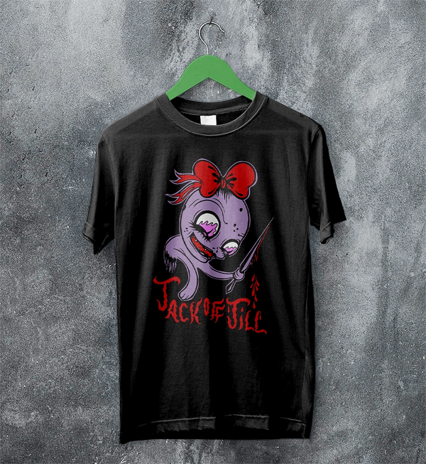 Jack Off Jill T-Shirt Goth Pink Grrrl Jack Off Jill Shirt Artsy Rock Tee