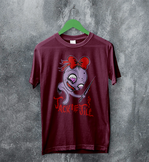 Jack Off Jill T-Shirt Goth Pink Grrrl Jack Off Jill Shirt Artsy Rock Tee