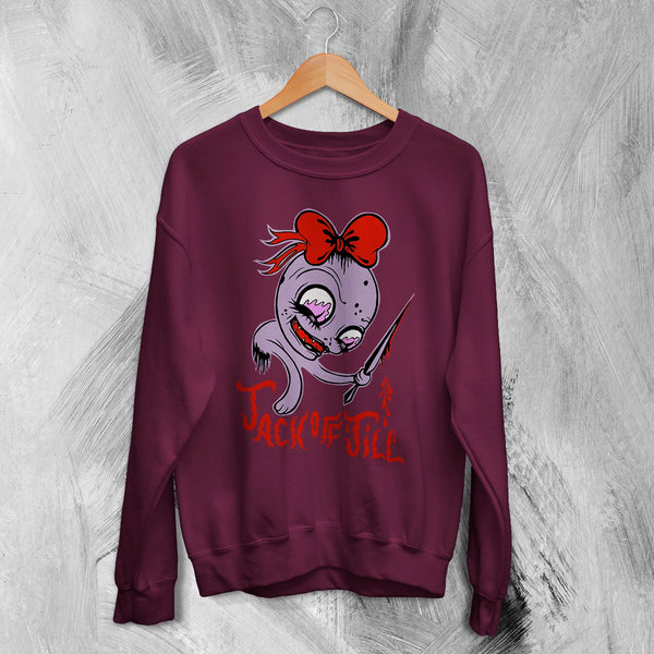 Jack Off Jill Sweatshirt Goth Pink Grrrl Jack Off Jill Shirt Artsy Rock Crewneck