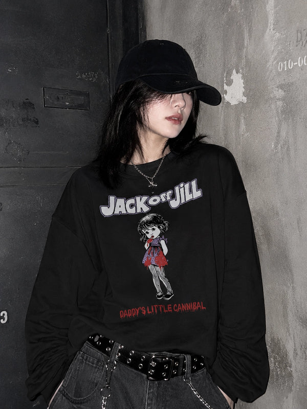 Jack Off Jill Grrrl Sweatshirt Daddys Little Cannibal Jack Off Jill Shirt Goth Artsy Crewneck