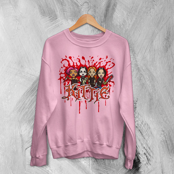 Kittie Band Blood Artsy Sweatshirt Metalcore Girl Kittie Shirt Heavy Metal Members Crewneck