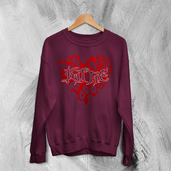 Kittie Love Logo Sweatshirt Metalcore Kittie Band Shirt Love Heavy Metal Crewneck