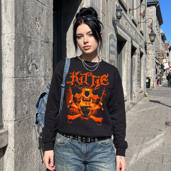 Kittie Oracle Fire Sweatshirt Alum Kittie Band Shirt Heavy Metalcore Concert Crewneck