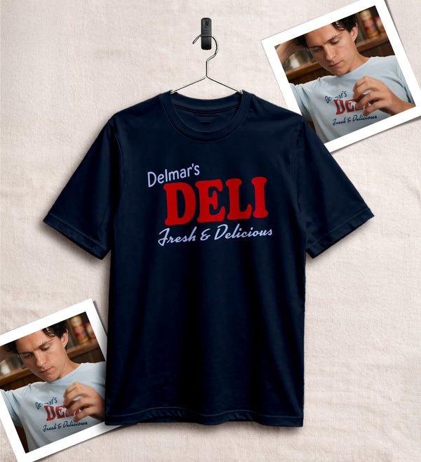 Spider Delmar Deli T-Shirt Superhero Local Queens Shirt Peter Spider Movie Wear