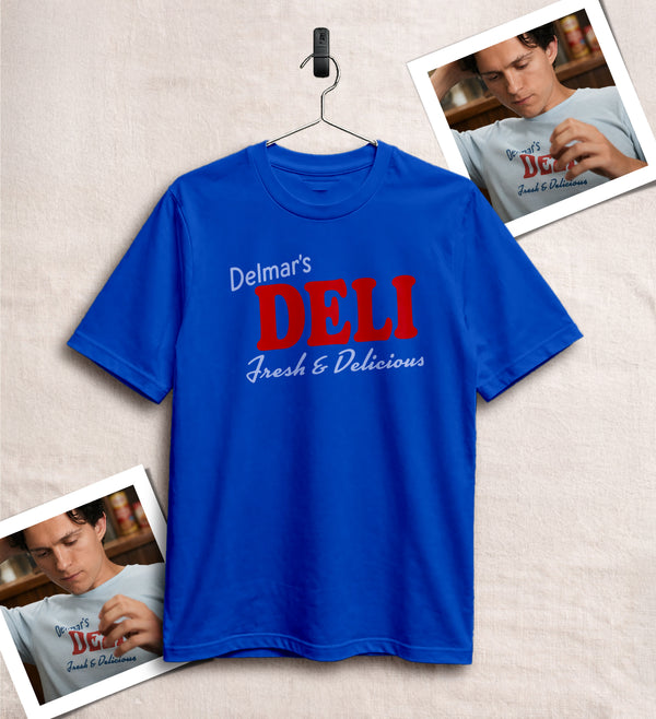 Spider Delmar Deli T-Shirt Superhero Local Queens Shirt Peter Spider Movie Wear
