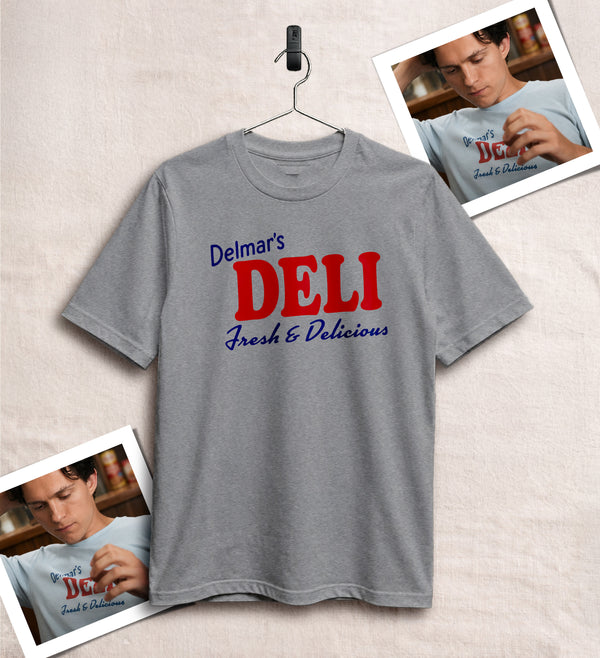 Spider Delmar Deli T-Shirt Superhero Local Queens Shirt Peter Spider Movie Wear