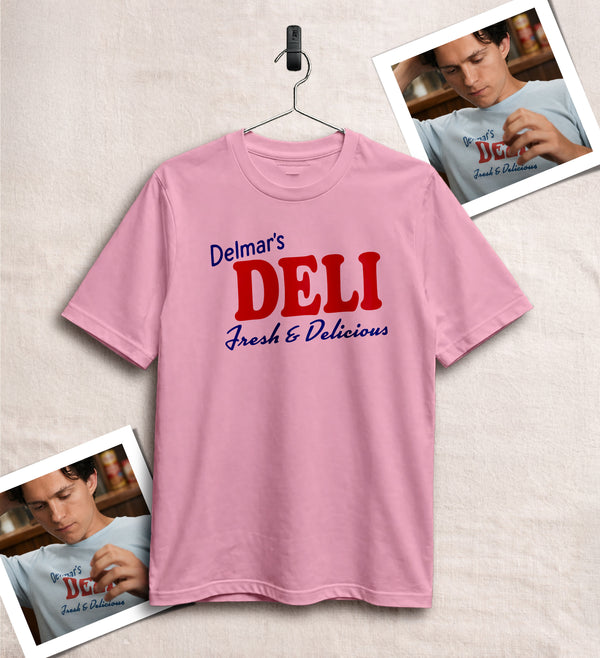 Spider Delmar Deli T-Shirt Superhero Local Queens Shirt Peter Spider Movie Wear