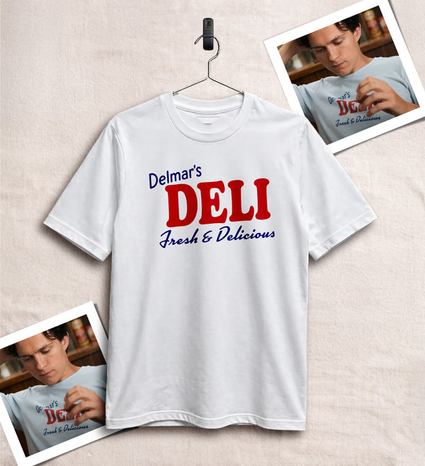Spider Delmar Deli T-Shirt Superhero Local Queens Shirt Peter Spider Movie Wear