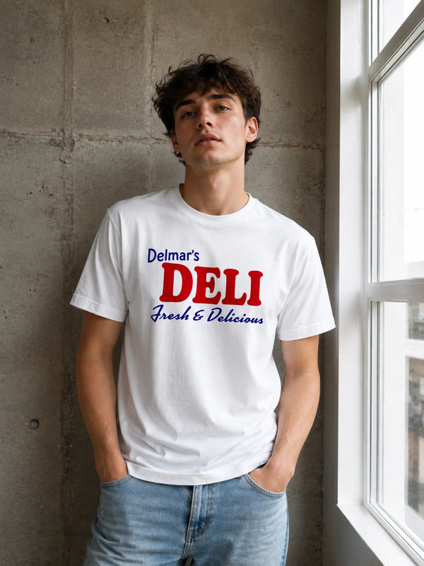Spider Delmar Deli T-Shirt Superhero Local Queens Shirt Peter Spider Movie Wear