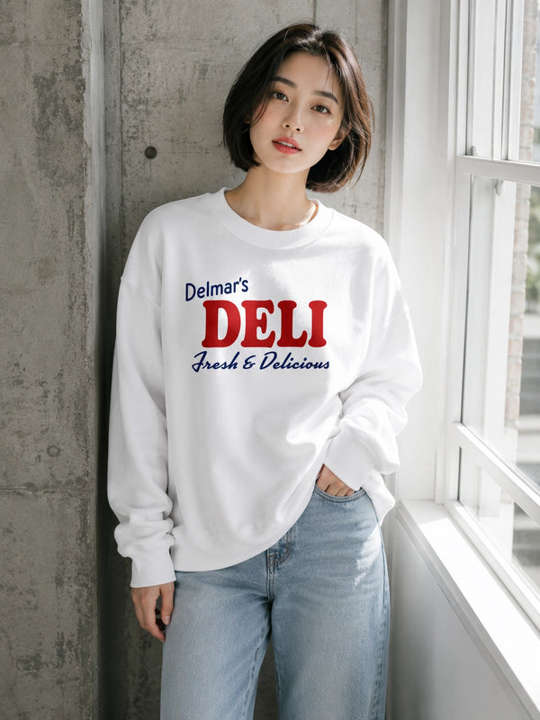 Spider Delmar Deli Sweatshirt Superhero Local Queens Crewneck Peter Spider Movie Wear