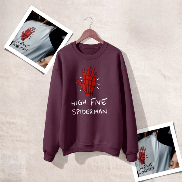 Spider High Five Sweatshirt Spider Web Movie Shirt Spider Hero Crewneck