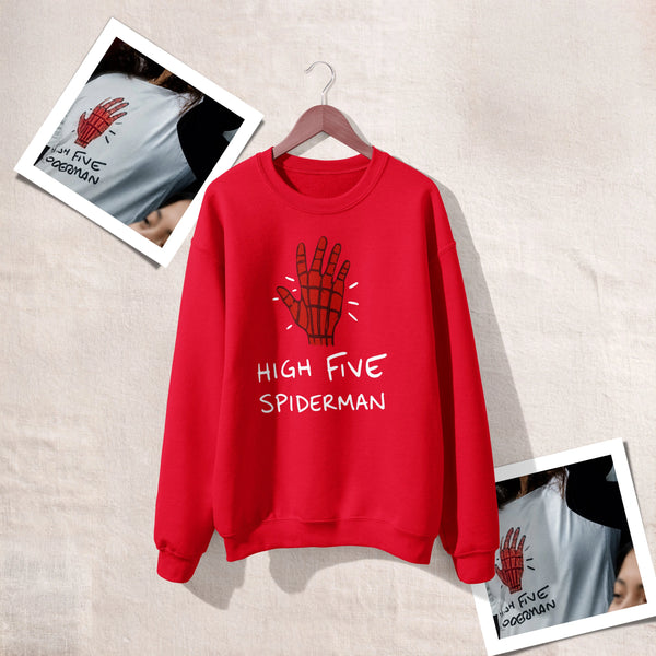 Spider High Five Sweatshirt Spider Web Movie Shirt Spider Hero Crewneck