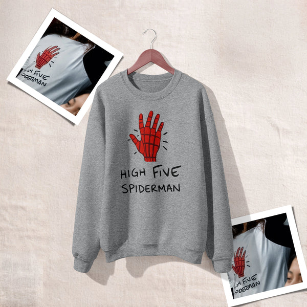 Spider High Five Sweatshirt Spider Web Movie Shirt Spider Hero Crewneck