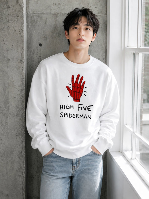Spider High Five Sweatshirt Spider Web Movie Shirt Spider Hero Crewneck