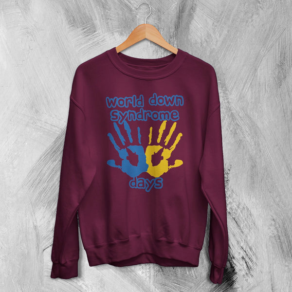 Handprint Sweatshirt World Down Syndrome Day Shirt Down Syndrome Crewneck