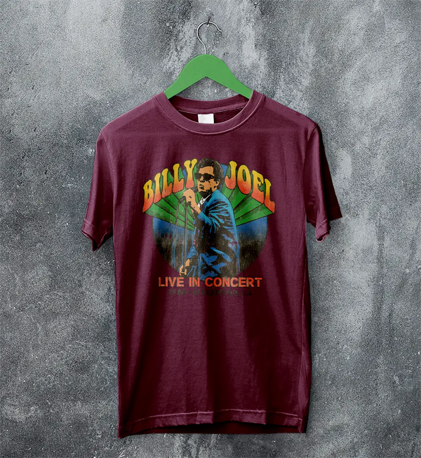 Billy Joel Tour T-Shirt Live in Concert Billy Joel Shirt Inglewood 1980 Merch