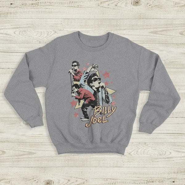 Billy Joel Star Sweatshirt Live Concert Billy Joel Shirt Vintage Music Legend Style