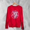 Cute Baphomet Sweatshirt Kawaii Pink Baphomet Sweater Y2K Merch