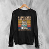 Cat T-Shirt Like Cats and Coffee Shirt and Maybe 3 People Animal Lover