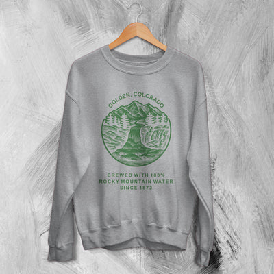 Nature Sweatshirt Retro Mountain Sweater Golden Colorado Shirt Hiking