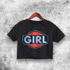 Vintage Girl Logo Crop Top Vintage Girl Logo Shirt Aesthetic Y2K Shirt