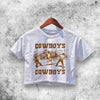 Vintage Cowboys Crop Top Cowboys Shirt Aesthetic Y2K Shirt