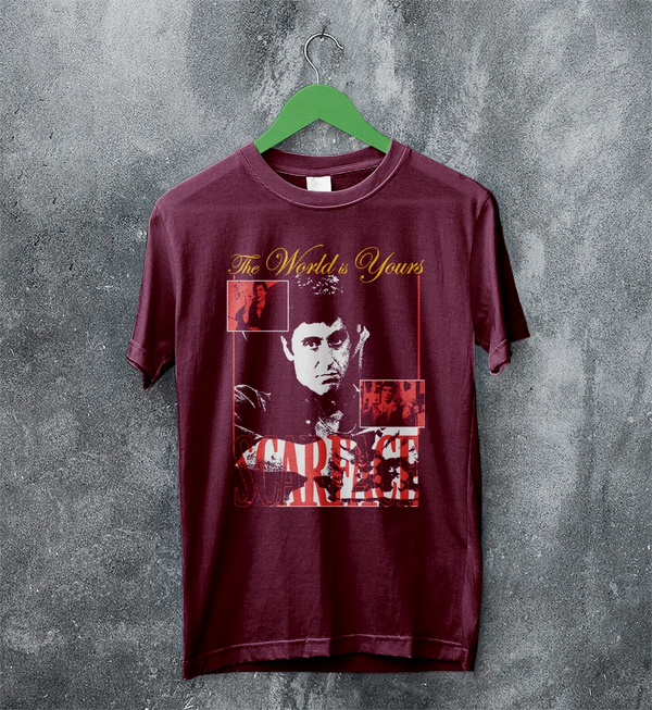 Scarface World Is Yours T-Shirt Vintage Movie Scarface Shirt Crime Gangster Tee