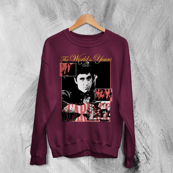 Scarface World Is Yours Sweatshirt Vintage Movie Scarface Shirt Crime Gangster Crewneck