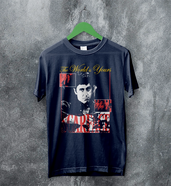 Scarface World Is Yours T-Shirt Vintage Movie Scarface Shirt Crime Gangster Tee