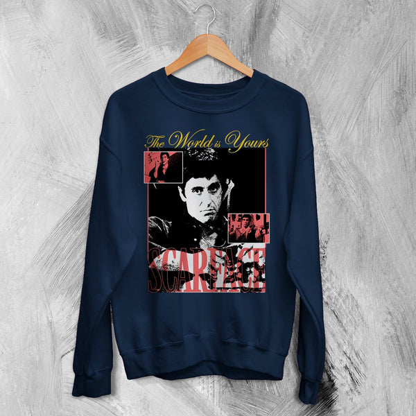 Scarface World Is Yours Sweatshirt Vintage Movie Scarface Shirt Crime Gangster Crewneck