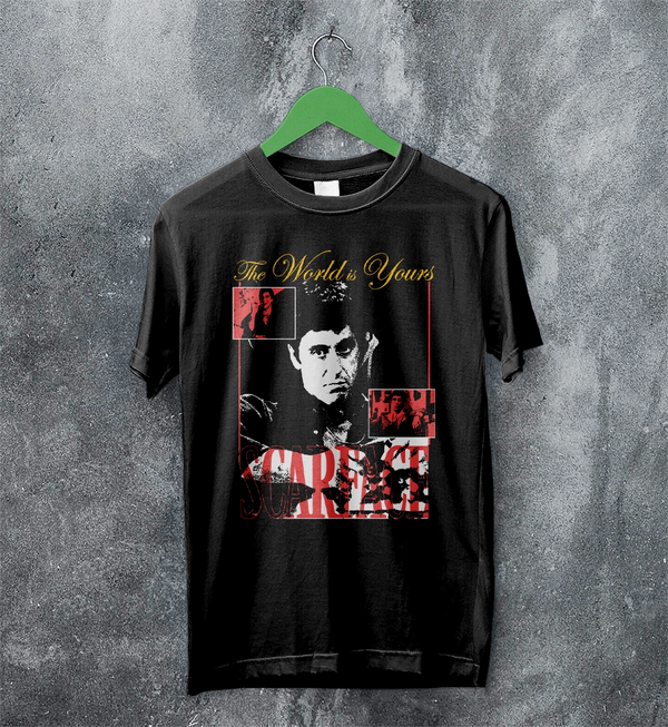 Scarface World Is Yours T-Shirt Vintage Movie Scarface Shirt Crime Gangster Tee