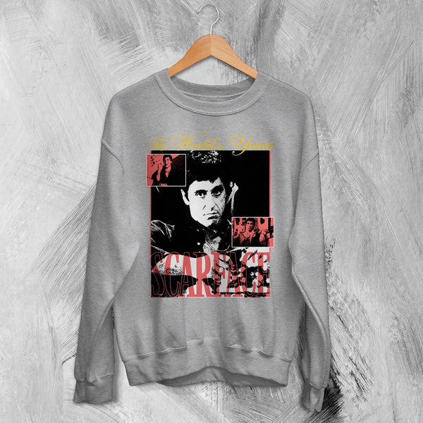Scarface World Is Yours Sweatshirt Vintage Movie Scarface Shirt Crime Gangster Crewneck