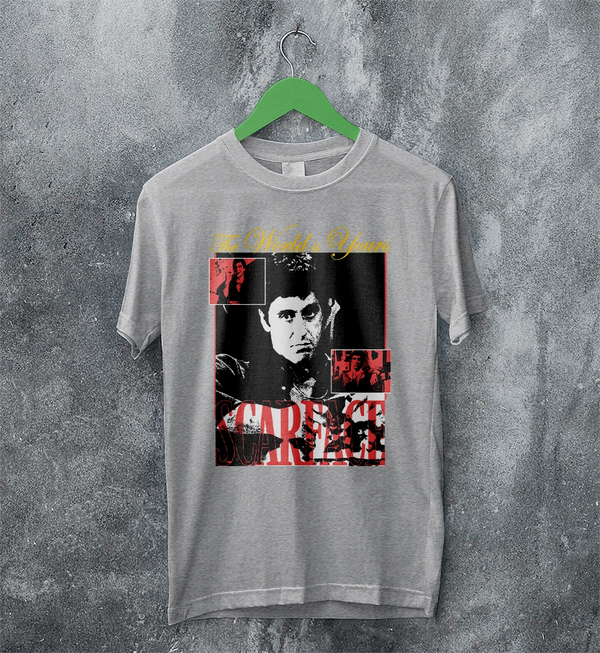 Scarface World Is Yours T-Shirt Vintage Movie Scarface Shirt Crime Gangster Tee
