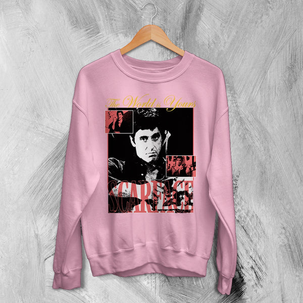Scarface World Is Yours Sweatshirt Vintage Movie Scarface Shirt Crime Gangster Crewneck