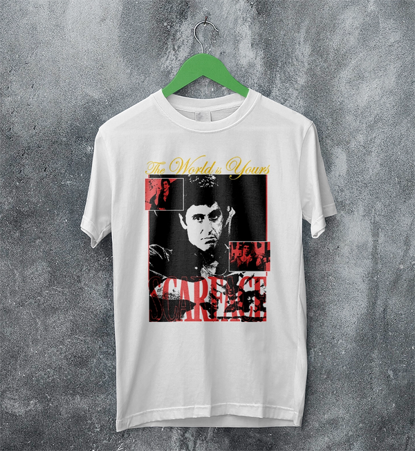 Scarface World Is Yours T-Shirt Vintage Movie Scarface Shirt Crime Gangster Tee