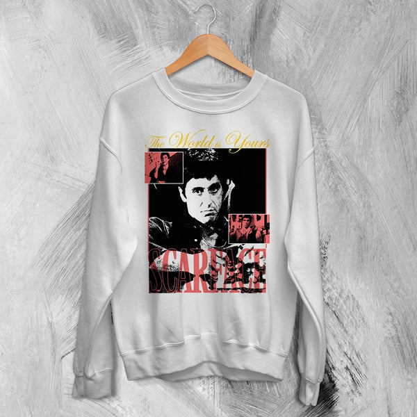 Scarface World Is Yours Sweatshirt Vintage Movie Scarface Shirt Crime Gangster Crewneck